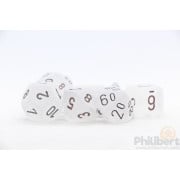 Set de 7 Dés JDR Chessex : Frosted Clear / Black