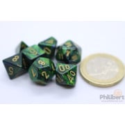 Set de 7 Mini Dés JDR Chessex : Scarab Jade / Gold