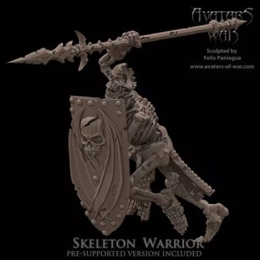 Avatars of War - Undead - Guerrier Lancier Squelette