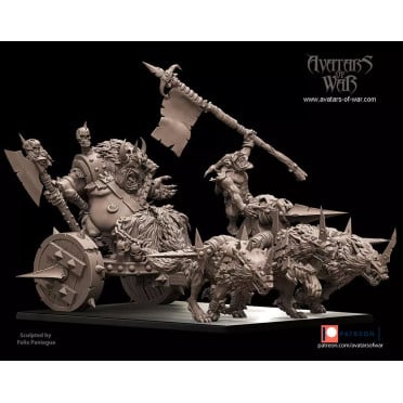 Avatars Of war - Goblin King, Scourge of Dwarfs on Wolf Chariot