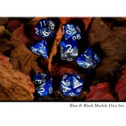 Blue and Black Marble Dice Set