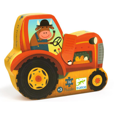 Puzzle Silhouette - Le Tracteur - 16 pièces