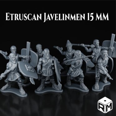 Rise Miniatures - Wars of Antiquity - Javeliniers Etrusques avec ou sans boucliers – 15 mm