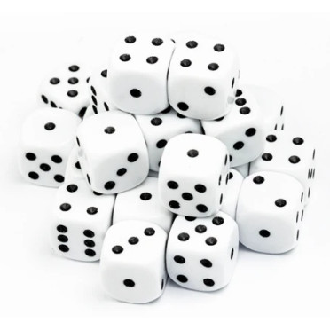 Kromlech - 25xBattle Dice White 12mm