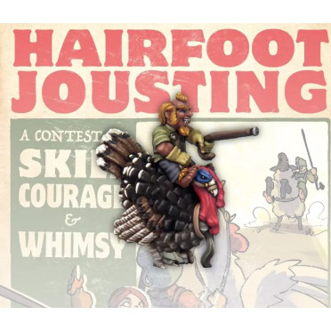 Hairfoot Jousting - Hairfoot Jouster riding a Turkey