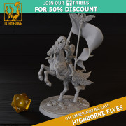 Titan Forges – Highbornes Elves – Standard Bearer On Horse