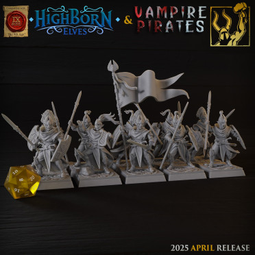 Titan Forges – Highbornes Elves – Warriors Spears & Shield with EMC