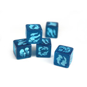 Set de 4 D6 - Thématique océan et poissons