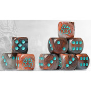 Conquest - Old Dominion Logo on Brown Marbled Dice