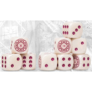 Conquest - Sorcerer Kings Logo on Magenta Marbled Dice