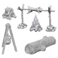 Wizkids Deep Cuts Unpainted Miniatures: Camp Fire & Sitting Log 0