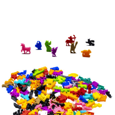 Mythical Creatures Meeple Set - Mixed Colors - 8pcs