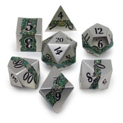 Set de 7 Dés JDR Répliquant : Eldhraun Vert