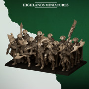 Highlands Miniatures - Feral Elf - Feral Axemen with EMC