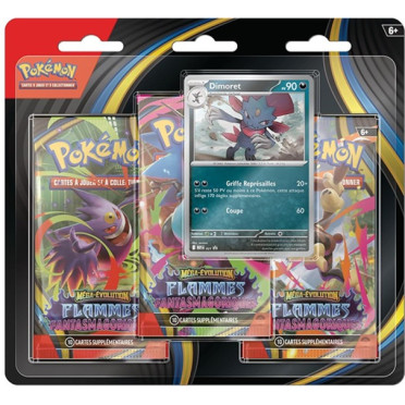 Pokémon - Tripack 3 Boosters ME02 Flammes Fantasmagoriques Dimoret