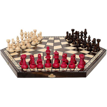 Wooden chess 3 players - Yalta Triad
