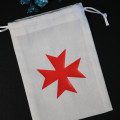 White dice bag - Red Templar Cross 1