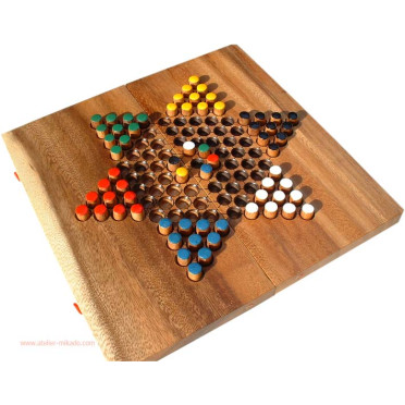 Jeu de Dames Chinoises en Bois Pliable – 24 cm