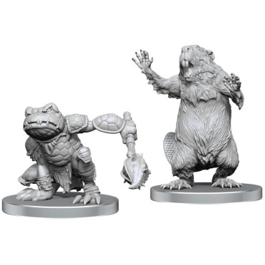 Pathfinder Battles Deep Cuts Unpainted Miniatures: Boggard Scout & Castoroides