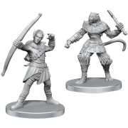 Pathfinder Battles Deep Cuts Unpainted Miniatures: Elf Hunter & Catfolk Bandit