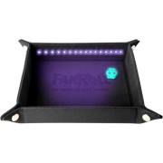 Blacklight Dice Tray with d20: Black