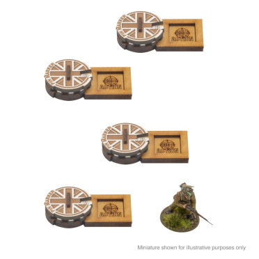 Bolt Action - MDF Unit Pin Markers - Great Britain
