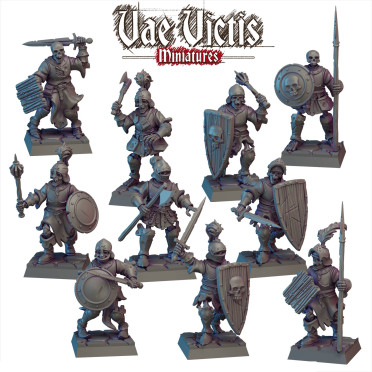 10 Figurines Préconstruites Guerriers Réanimés Vol 01