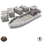Cargo Ship with Containers - Wargame Vehicle