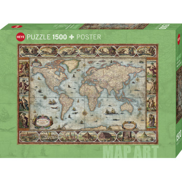 Puzzle - Willem Blaeu World - 1500 pièces