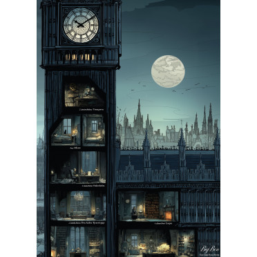 Big Ben Puzzle Poster – Enquête Criminelle Interactive