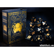 Set de 9 D&eacute;s JDR Elder Dice: The Brand of Cthulhu Dice (Onyx and Gold)