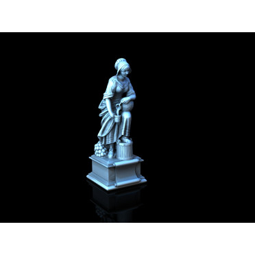 3D4U - Market Lady Statue - Medieval Town