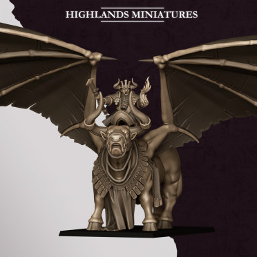 Highlands Miniatures - Sons Of Marduk - Sorcerer of Marduk on Bull