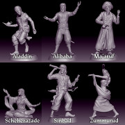 Tales of the Arabian Nights - Set of 6 Player Character Miniatures