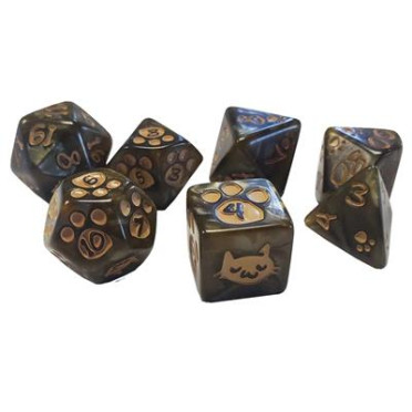 Kitten - Polyhedral Dice Set - Brown