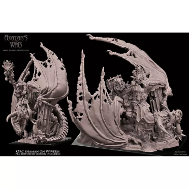 Boite de Avatars of war - Orques et gobelins -Shaman sur Wyvern - Impression 3D
