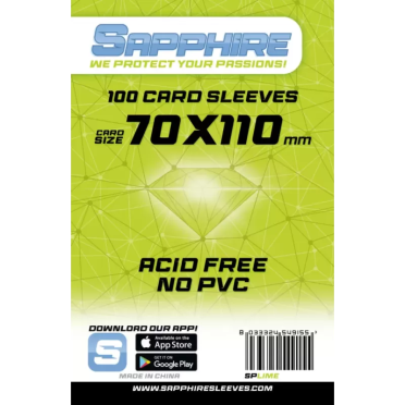 Boite de Sapphire - Pochettes Lime - 70x110 mm - 100p