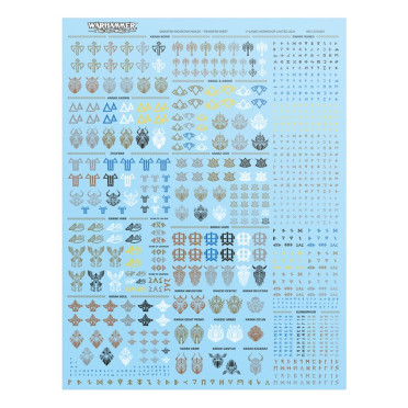Boite de Warhammer - The Old World - Forteresses Naines : Planche de Décalcos