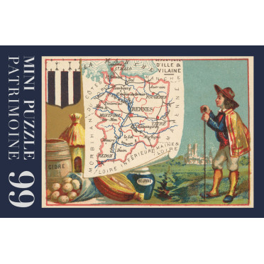 Boite de Puzzle - Carte Ille et Vilaine - 99 pièces