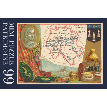 Boite de Puzzle - Carte Indre et Loire - 99 pièces
