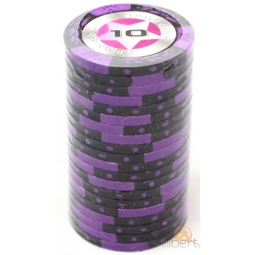 Boite de 20 Jetons de poker Crown - Marqué 10 - Occasion