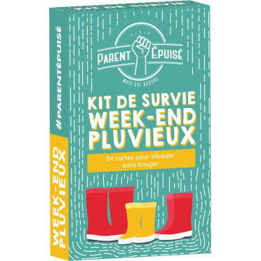 Boite de Parent Epuisé : Kit de Survie Week End Pluvieux