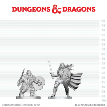 Boite de D&D Nolzur's Marvelous Miniatures: Dwarf Fighter & Orc Paladin