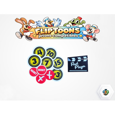 Boite de Set de Jetons 3D compatibles avec FlipToons