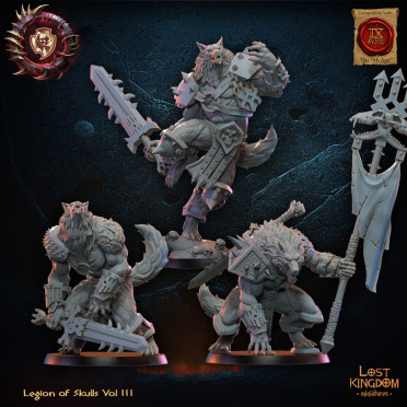 Boite de Lost Kingdom miniatures - Legion of Skulls - Bêtes Loups-Garous, Etat-Major