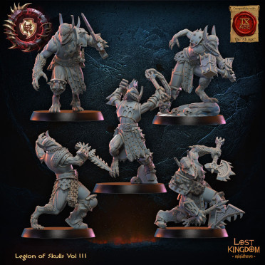 Boite de Lost Kingdom miniatures - Legion of Skulls - 10 Guerriers Loups avec Etat-Major
