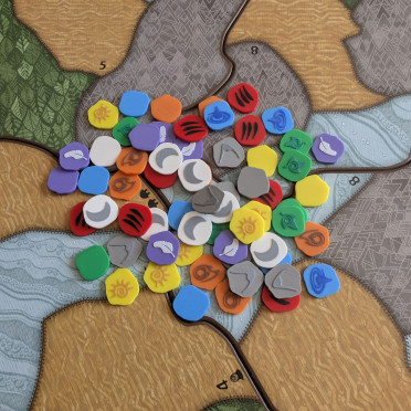 Boite de Pack Jetons Eléments compatible avec Spirit Island : Terre Fracturée