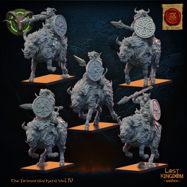 Boite de Lost Kingdom miniatures - Hardes Bestiales - 5 Cavaliers Hommes-Bêtes